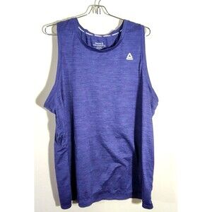Reebok Men Sleeveless Muscle Tech Performance Shirt Heather Blue Sz Large